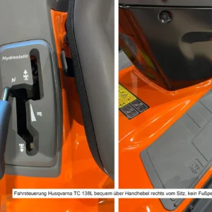 Husqvarna Rasentraktor TC 138L Winterpaket mit Schneeschild, Gummileiste, Gewicht und Schneeketten – Modell 2023
