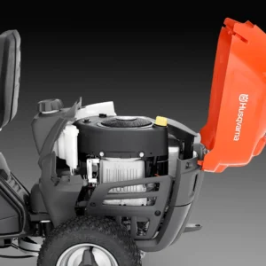 Husqvarna Frontmäher R 112C mit Mähdeck Combi 85 – Winterpaket mit Schneeschild, Gummileiste und Schneeketten – Modell 2023